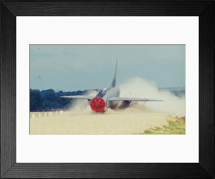 Framed Print : Gravel pit arrester being tested by RAF Framed Print : Gravel pit arrester being tested by RAF