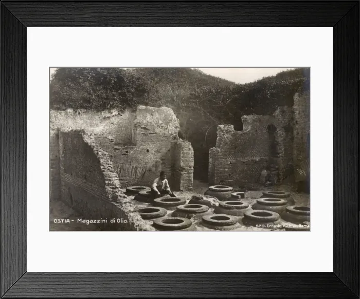 Framed Print : Excavations at Ostia, Rome reveal the Oil Stores - Italy Framed Print : Excavations at Ostia, Rome reveal the Oil Stores - Italy