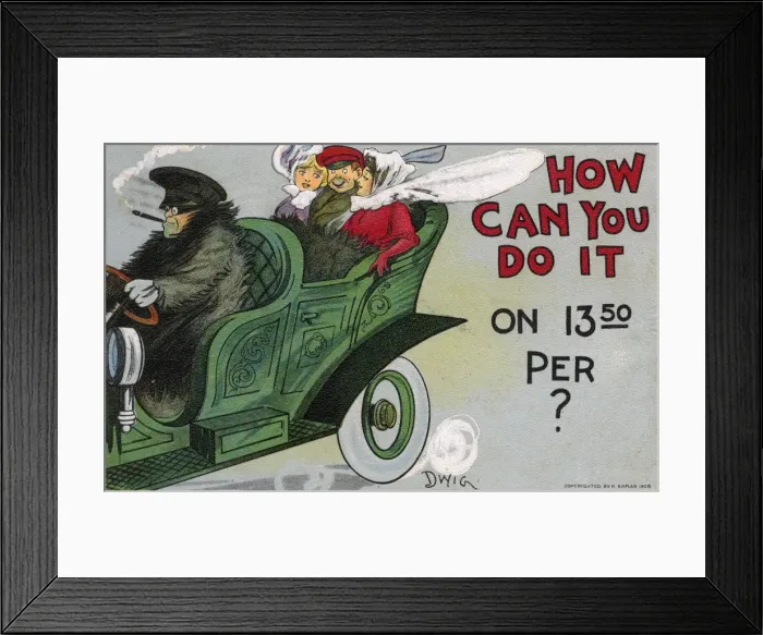 Framed Print : US Comic Postcard - How can you afford it? Framed Print : US Comic Postcard - How can you afford it?