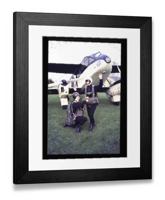 Framed Print : Two sky divers preparing for a jump Framed Print : Two sky divers preparing for a jump