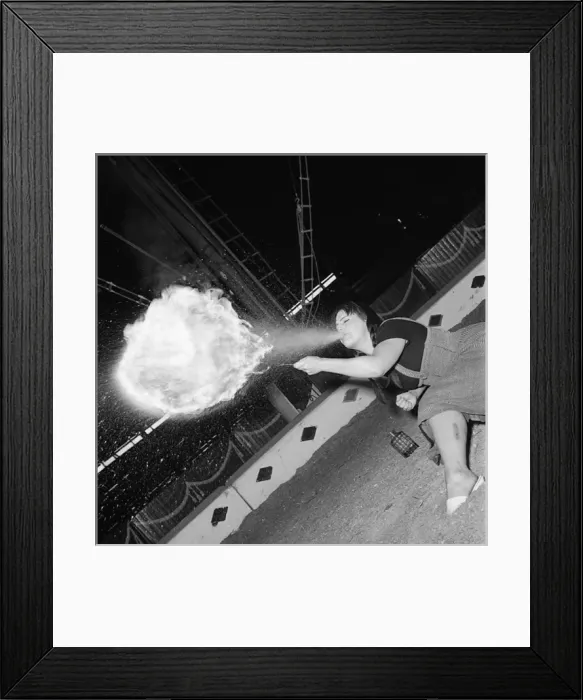 Framed Print : Fireeater in a circus Framed Print : Fireeater in a circus