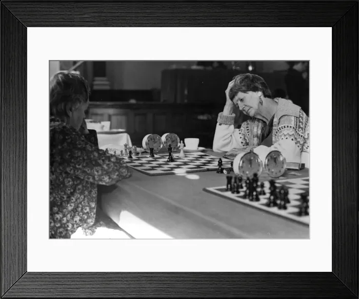 Framed Print : Women playing chess in a tournament Framed Print : Women playing chess in a tournament