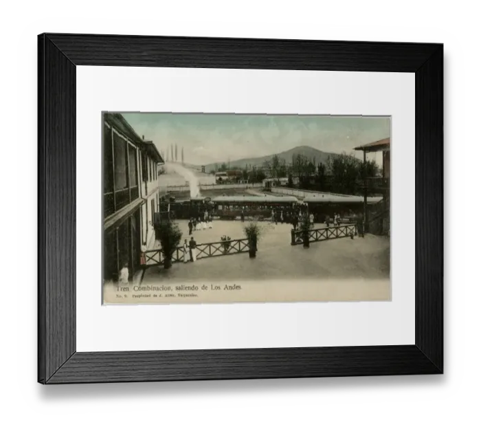 Framed Print : Chile - Combination train, leaving the Andes Framed Print : Chile - Combination train, leaving the Andes