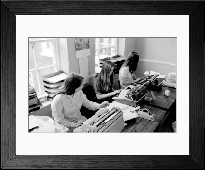Framed Print : Air crash investigation, clerical staff at work Framed Print : Air crash investigation, clerical staff at work