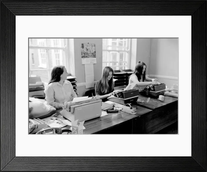 Framed Print : Air crash investigation, clerical staff at work Framed Print : Air crash investigation, clerical staff at work
