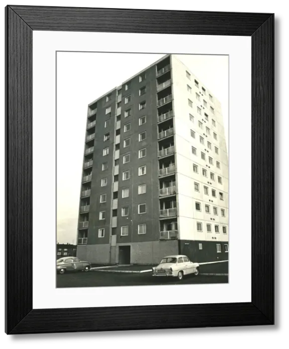 Framed Print : Block of council flats in Eastbourne, Sussex Framed Print : Block of council flats in Eastbourne, Sussex