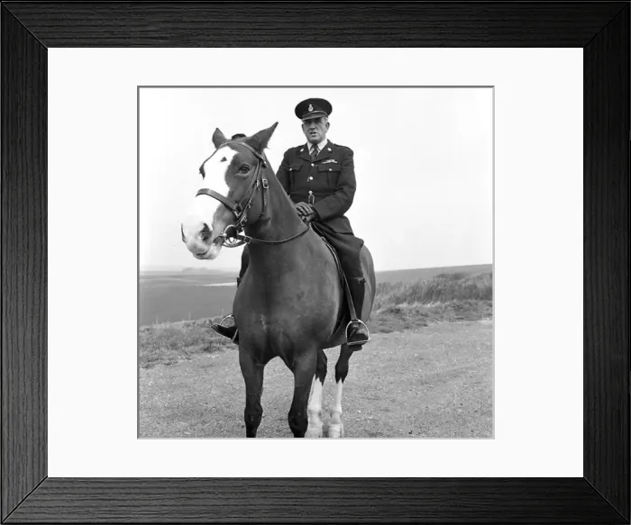 Framed Print : South Downs Ranger on horseback, Sussex Framed Print : South Downs Ranger on horseback, Sussex