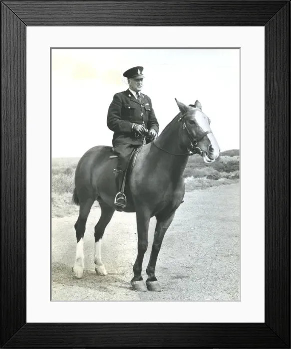 Framed Print : South Downs Ranger on horseback, Sussex Framed Print : South Downs Ranger on horseback, Sussex