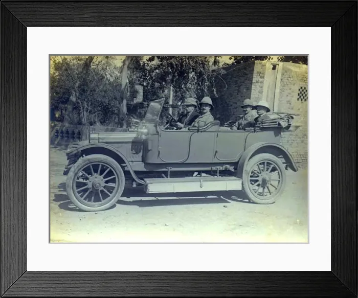 Framed Print : Government officials in a car, India Framed Print : Government officials in a car, India