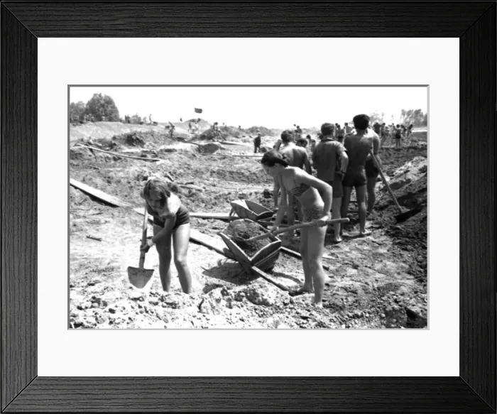 Framed Print : Communist Youth labour camp, Yugoslavia Framed Print : Communist Youth labour camp, Yugoslavia