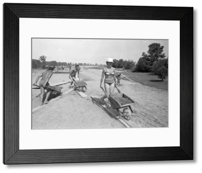 Framed Print : Communist Youth labour camp, Yugoslavia Framed Print : Communist Youth labour camp, Yugoslavia