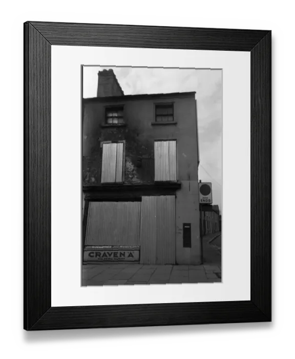 Framed Print : Building damaged in a riot, Belfast, Northern Ireland Framed Print : Building damaged in a riot, Belfast, Northern Ireland