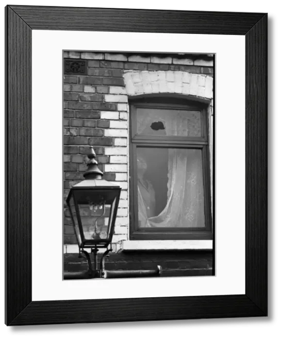 Framed Print : Broken window, Falls Road, Belfast, Northern Ireland Framed Print : Broken window, Falls Road, Belfast, Northern Ireland