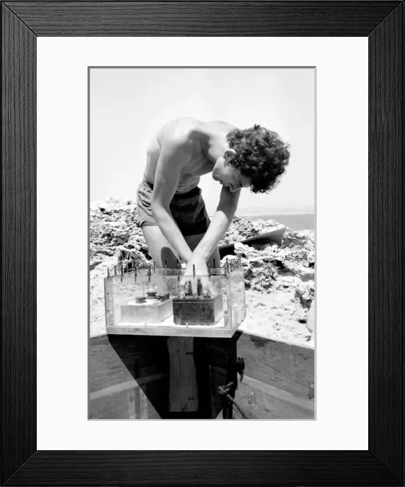 Framed Print : Underwater house equipment under construction, Malta Framed Print : Underwater house equipment under construction, Malta