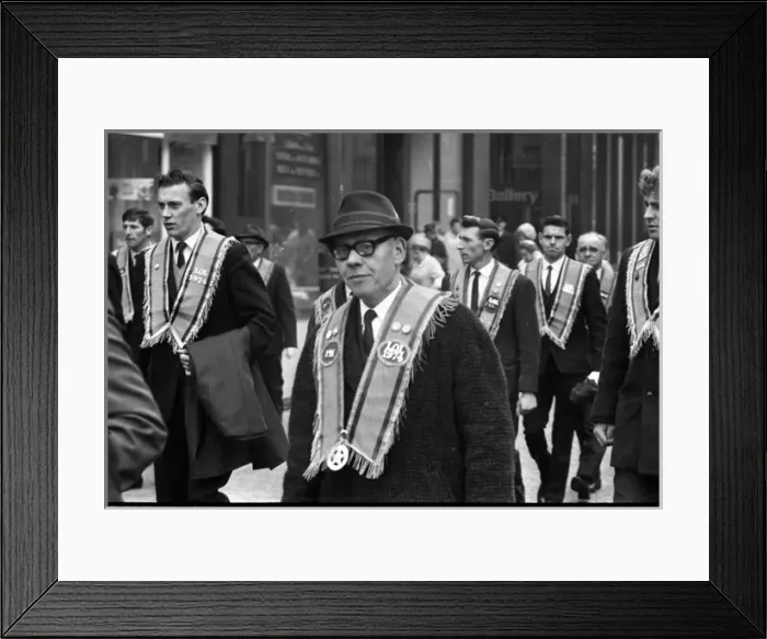 Framed Print : Orangemen on parade, Belfast, Northern Ireland Framed Print : Orangemen on parade, Belfast, Northern Ireland