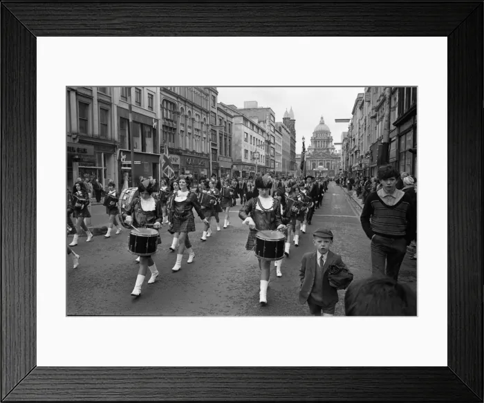 Framed Print : Band and Orangemen on parade, Belfast, Northern Ireland Framed Print : Band and Orangemen on parade, Belfast, Northern Ireland