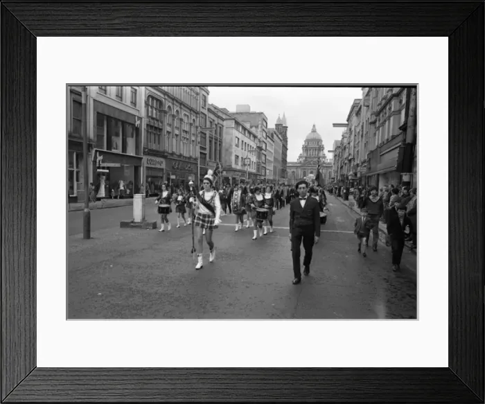 Framed Print : Band and Orangemen on parade, Belfast, Northern Ireland Framed Print : Band and Orangemen on parade, Belfast, Northern Ireland