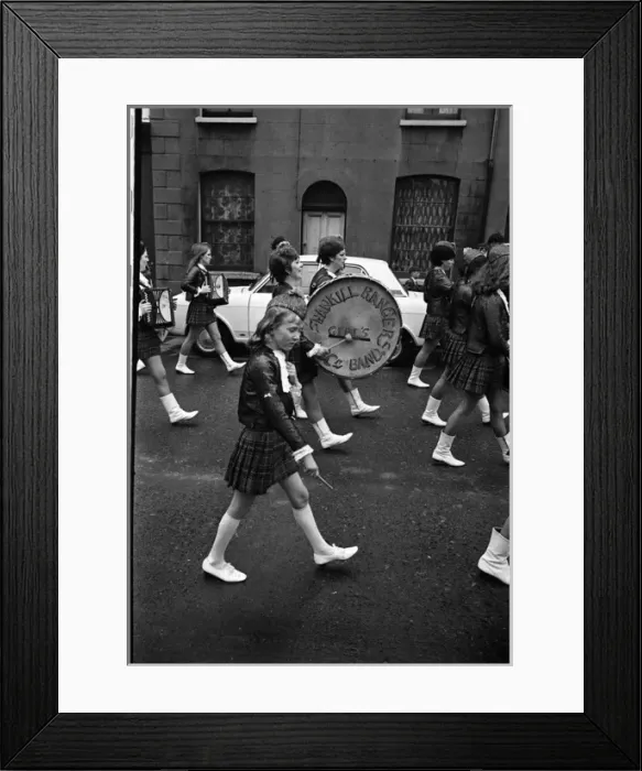 Framed Print : Girls band on parade, Belfast, Northern Ireland Framed Print : Girls band on parade, Belfast, Northern Ireland