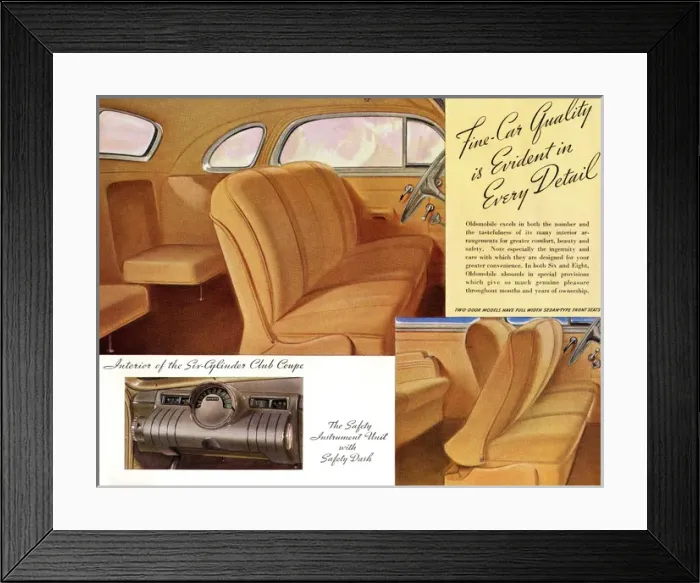 Framed Print : Brochure illustration, Oldsmobile car Framed Print : Brochure illustration, Oldsmobile car