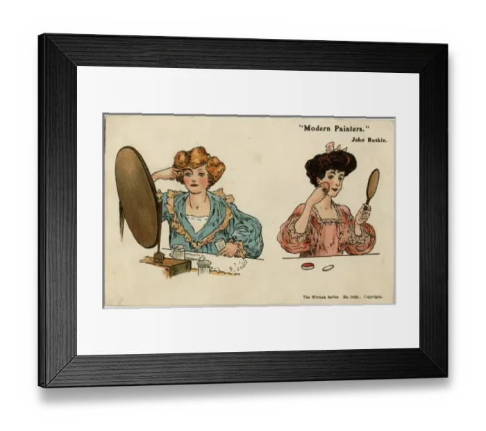 Framed Print : Modern Painters - Two Ladies applying their make-up Framed Print : Modern Painters - Two Ladies applying their make-up