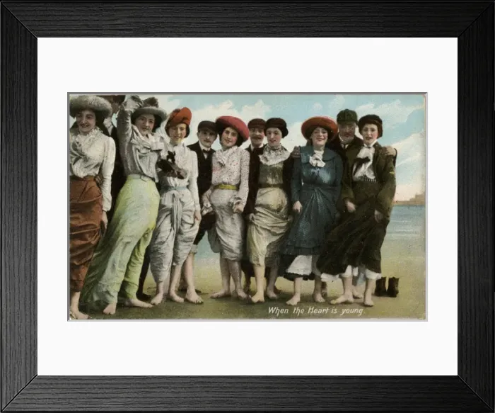 Framed Print : A group of young people having fun at the seaside Framed Print : A group of young people having fun at the seaside