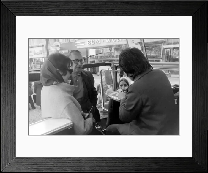 Framed Print : People on a bus, West Berlin, Germany Framed Print : People on a bus, West Berlin, Germany