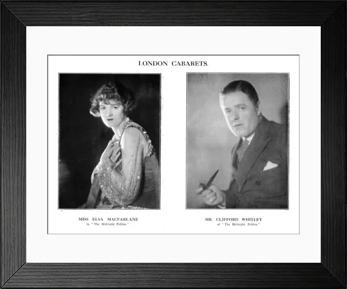 Framed Print : Elsa Macfarlane in the Midnight Follies cabaret and Clifford Framed Print : Elsa Macfarlane in the Midnight Follies cabaret and Clifford
