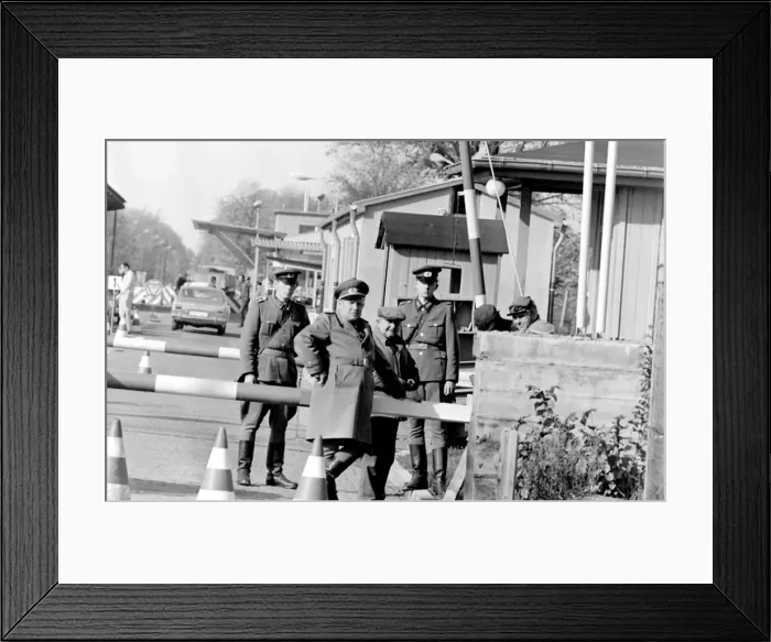 Framed Print : Soldiers at a checkpoint, East Berlin, Germany Framed Print : Soldiers at a checkpoint, East Berlin, Germany