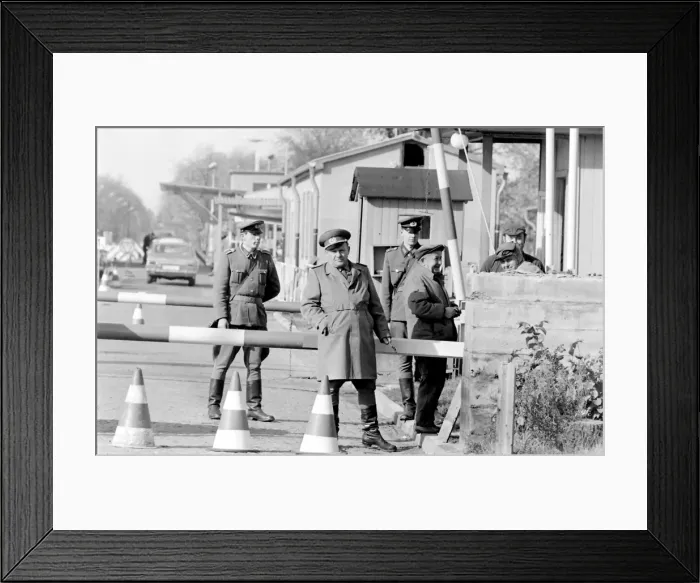 Framed Print : Soldiers at a checkpoint, East Berlin, Germany Framed Print : Soldiers at a checkpoint, East Berlin, Germany