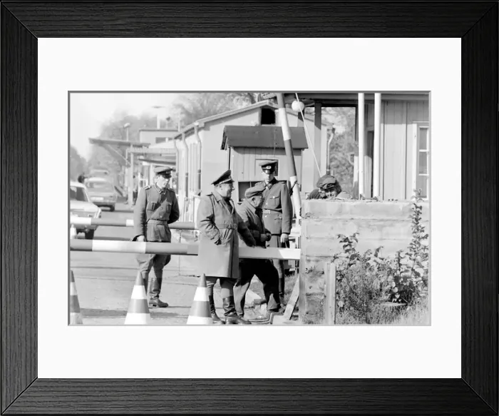 Framed Print : Soldiers at a checkpoint, East Berlin, Germany Framed Print : Soldiers at a checkpoint, East Berlin, Germany