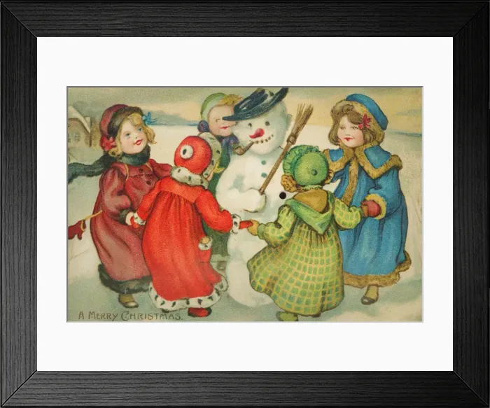 Framed Print : Dancing round a snowman Framed Print : Dancing round a snowman