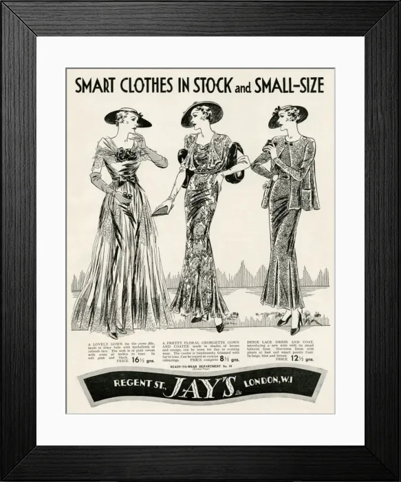 Framed Print : Advert for Jays smart clothes 1935 Framed Print : Advert for Jays smart clothes 1935