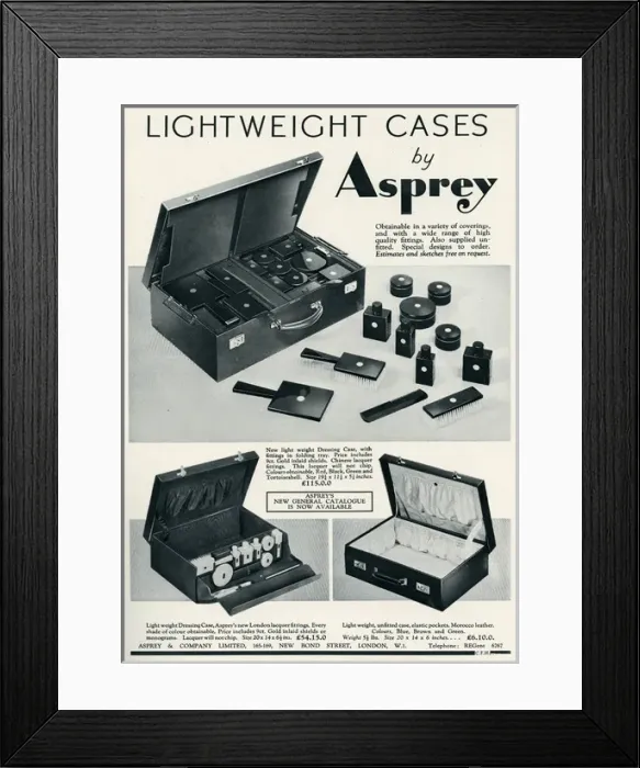 Framed Print : Advert for Asprey dressing case 1935 Framed Print : Advert for Asprey dressing case 1935