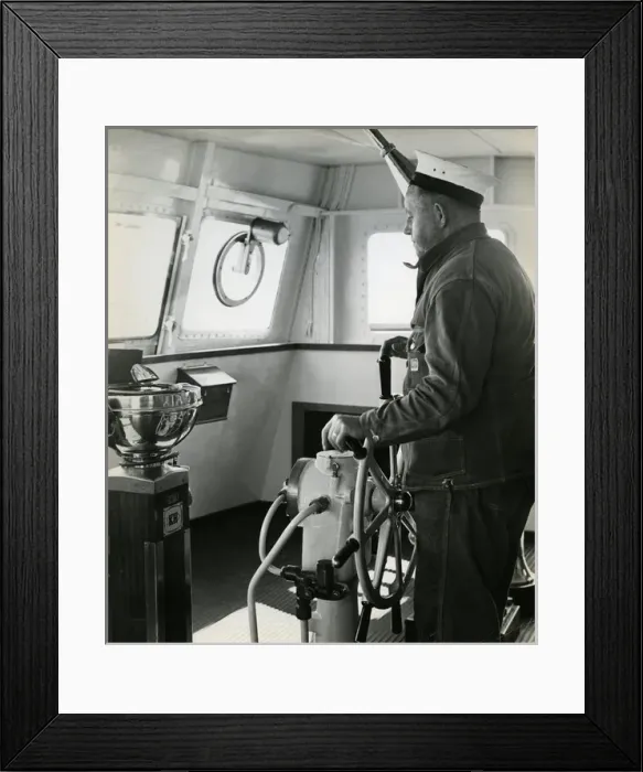 Framed Print : Man on the bridge of a cross-channel ferry Framed Print : Man on the bridge of a cross-channel ferry