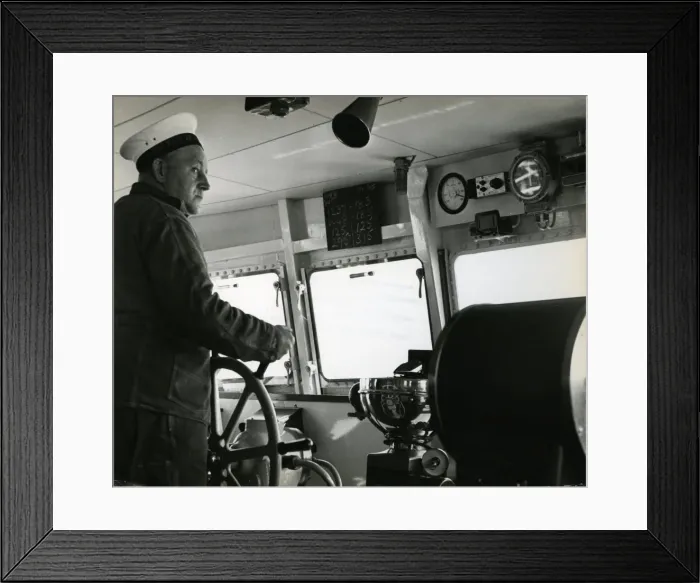 Framed Print : Man on the bridge of a cross-channel ferry Framed Print : Man on the bridge of a cross-channel ferry