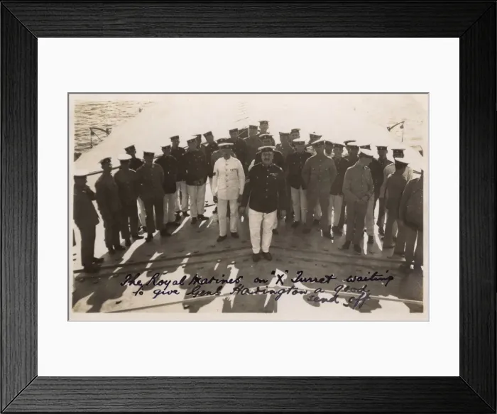 Framed Print : HMS Marlborough - Royal Marines on X Turret Framed Print : HMS Marlborough - Royal Marines on X Turret