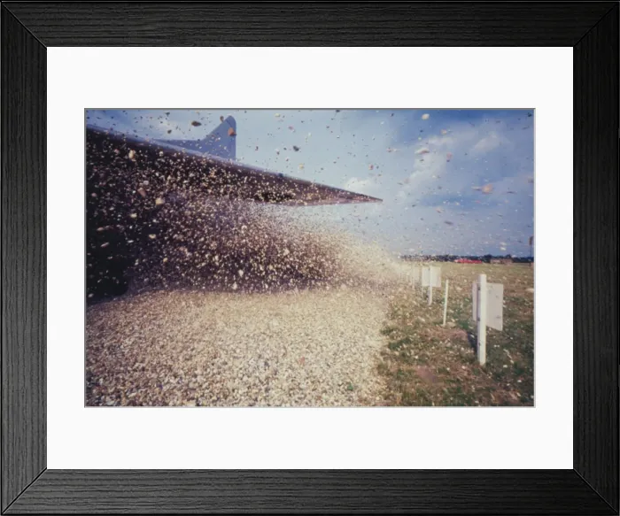 Framed Print : Gravel pit arrester being tested by RAF Framed Print : Gravel pit arrester being tested by RAF