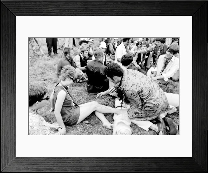 Framed Print : Hippies relaxing in a field at Woburn Park Framed Print : Hippies relaxing in a field at Woburn Park