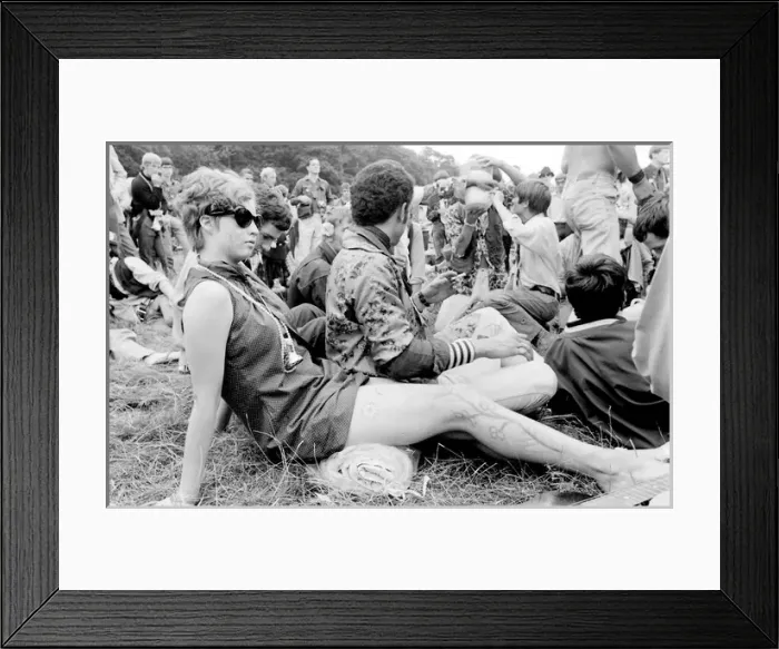 Framed Print : Hippies relaxing in a field at Woburn Park Framed Print : Hippies relaxing in a field at Woburn Park