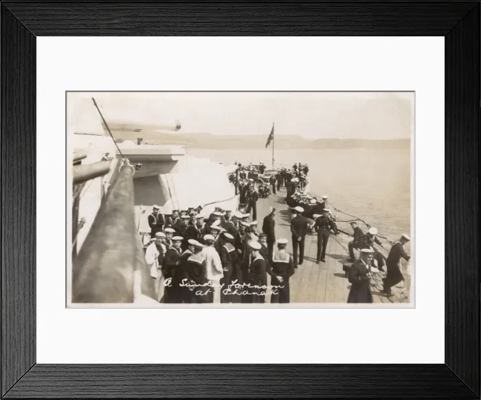 Framed Print : HMS Marlborough - A Sunday forenoon at Canakkale Framed Print : HMS Marlborough - A Sunday forenoon at Canakkale