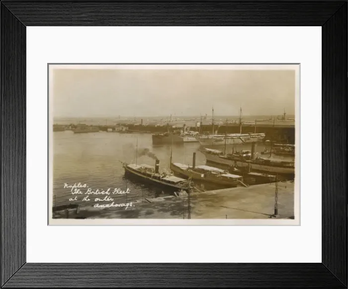 Framed Print : Outer Anchorage, Naples, Italy - British Mediterranean Fleet Framed Print : Outer Anchorage, Naples, Italy - British Mediterranean Fleet
