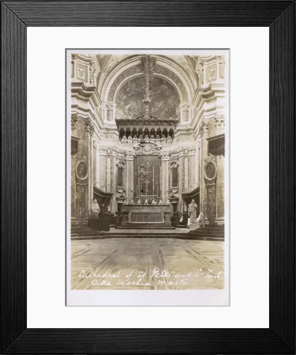 Framed Print : Mdina, Malta - St. Pauls Cathedral - Main altar Framed Print : Mdina, Malta - St. Pauls Cathedral - Main altar
