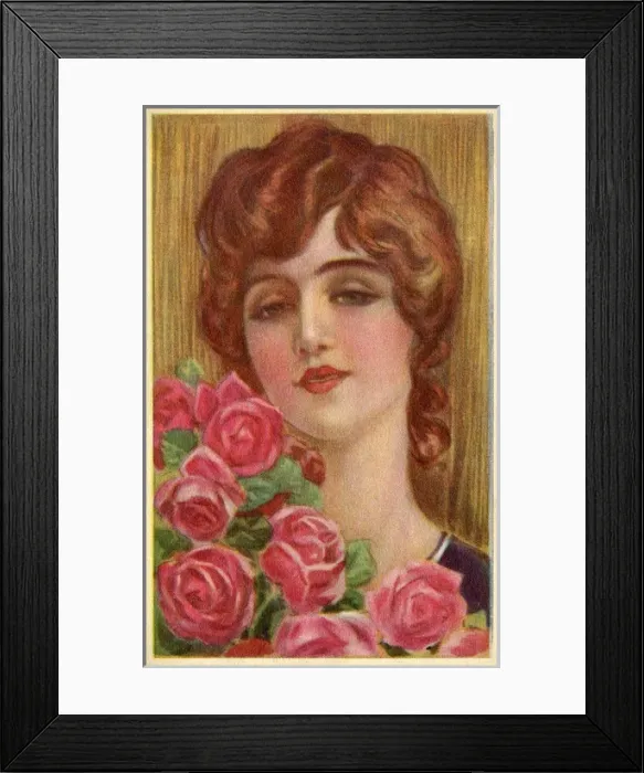 Framed Print : Woman with roses Framed Print : Woman with roses