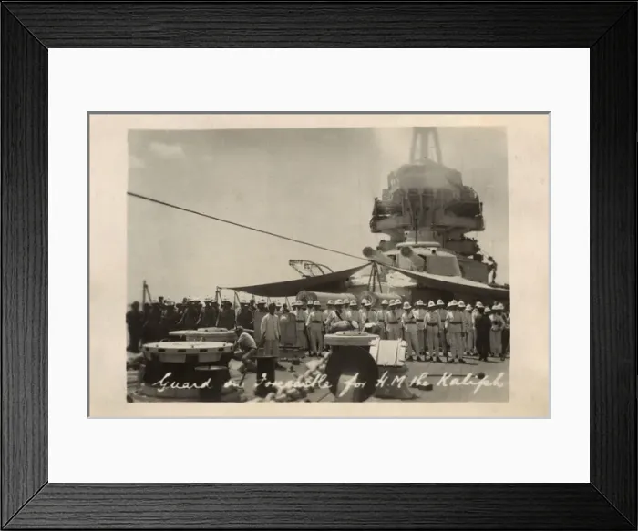 Framed Print : HMS Marlborough - Forecastle Guard awaiting Sultans arrival Framed Print : HMS Marlborough - Forecastle Guard awaiting Sultans arrival