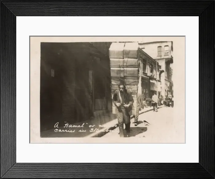 Framed Print : Istanbul, Turkey - Turkish Porter carrying an immense load Framed Print : Istanbul, Turkey - Turkish Porter carrying an immense load