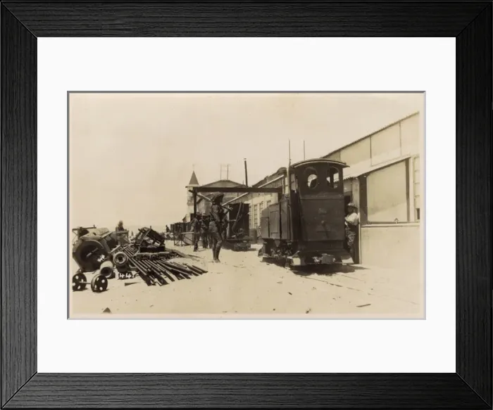 Framed Print : Istanbul, Turkey - Scene from Naval Dockyard - light railway Framed Print : Istanbul, Turkey - Scene from Naval Dockyard - light railway