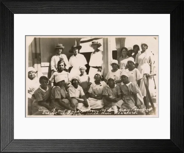 Framed Print : Russian Refugee children / teachers on HMS Marlborough Framed Print : Russian Refugee children / teachers on HMS Marlborough
