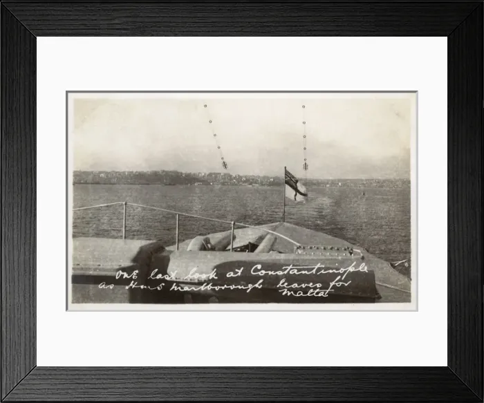 Framed Print : HMS Marlborough leaving Istanbul, Turkey - August 1923 Framed Print : HMS Marlborough leaving Istanbul, Turkey - August 1923