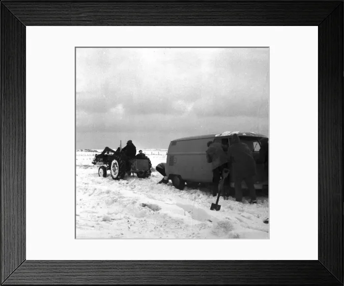 Framed Print : Van and snow plough in the snow Framed Print : Van and snow plough in the snow