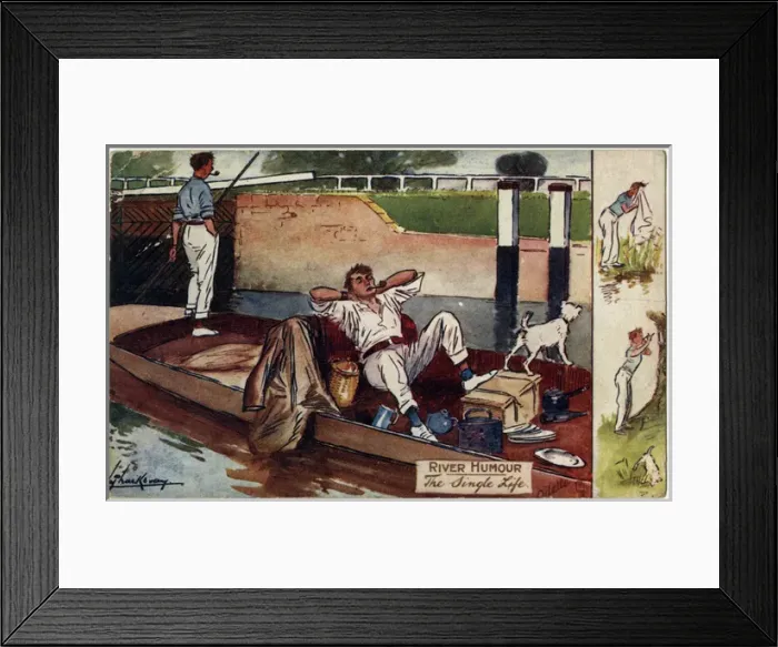 Framed Print : The Single Life - Living on his punt Framed Print : The Single Life - Living on his punt